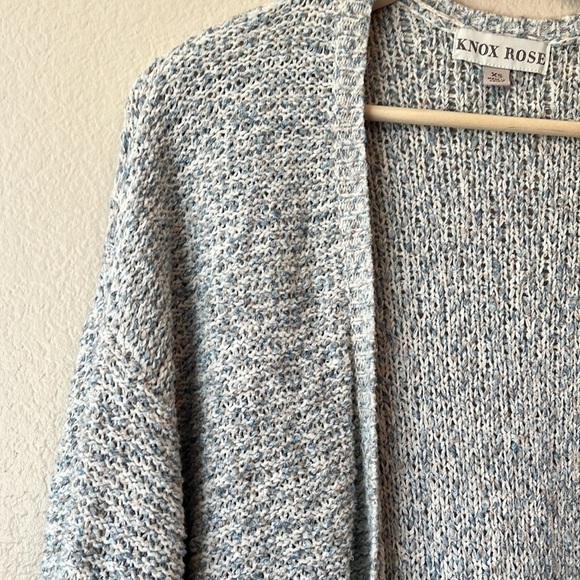 Knox Rose Oversized Knit Cardigan Blue and White size Extra Small - Picture 5 of 10